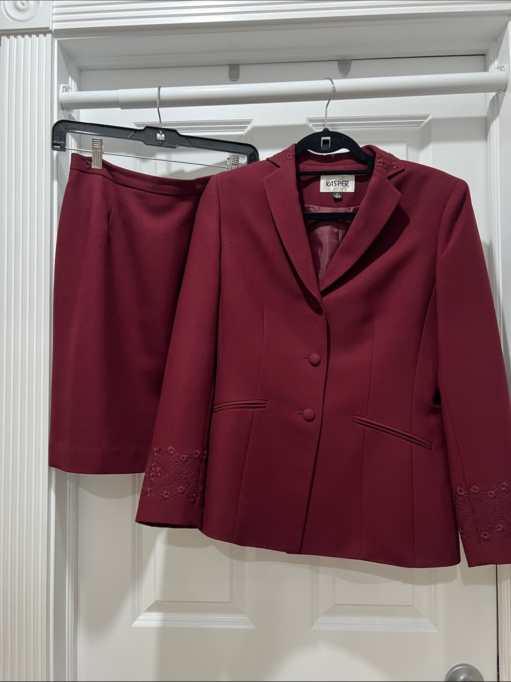 Kasper Burgundy Two-Piece Skirt Suit